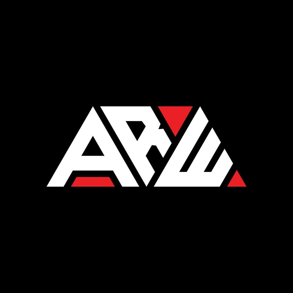 design del logo della lettera del triangolo arw con forma triangolare. monogramma di design del logo del triangolo arw. modello di logo vettoriale triangolo arw con colore rosso. arw logo triangolare logo semplice, elegante e lussuoso. arw
