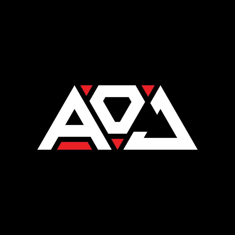 aoj triangolo lettera logo design con forma triangolare. aoj triangolo logo design monogramma. modello di logo vettoriale triangolo aoj con colore rosso. aoj logo triangolare logo semplice, elegante e lussuoso. aoj