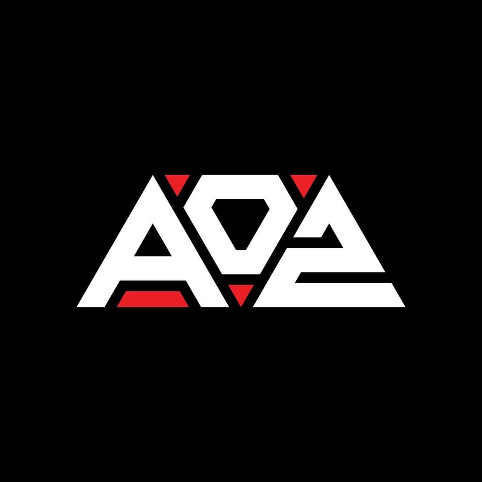 design del logo della lettera del triangolo aoz con forma triangolare. monogramma aoz triangolo logo design. modello di logo vettoriale triangolo aoz con colore rosso. logo triangolare aoz logo semplice, elegante e lussuoso. aoz