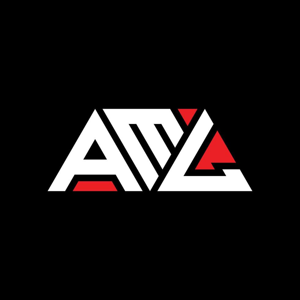 design del logo della lettera triangolare aml con forma triangolare. monogramma aml triangolo logo design. modello di logo vettoriale triangolo aml con colore rosso. logo triangolare aml logo semplice, elegante e lussuoso. aml