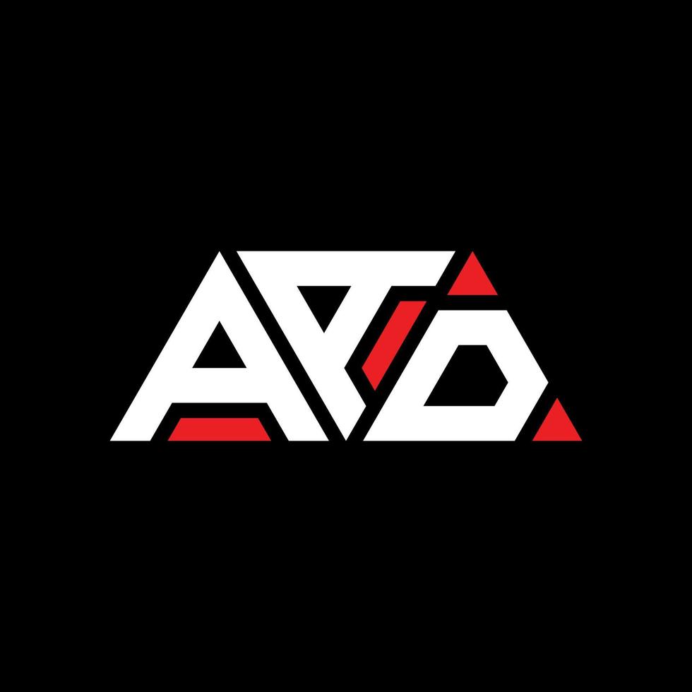 design del logo della lettera del triangolo aad con forma triangolare. monogramma aad triangolo logo design. modello di logo vettoriale triangolo aad con colore rosso. aad logo triangolare logo semplice, elegante e lussuoso. aad