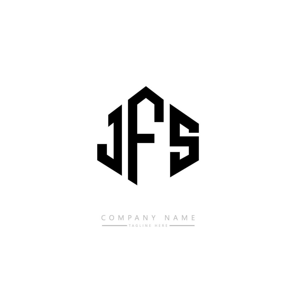 design del logo della lettera jfs con forma poligonale. jfs poligono e design del logo a forma di cubo. jfs modello di logo vettoriale esagonale colori bianco e nero. monogramma jfs, logo aziendale e immobiliare.