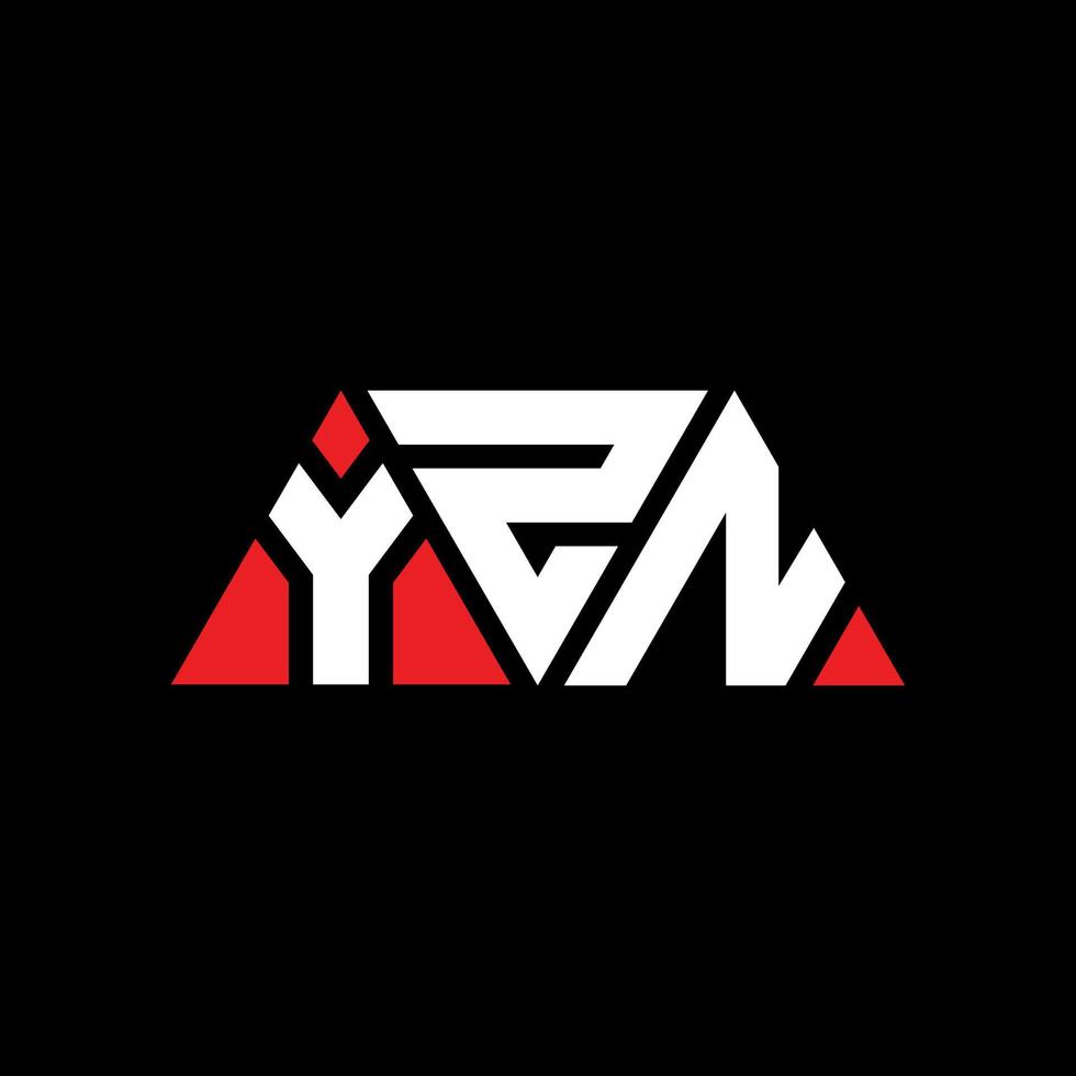 design del logo della lettera triangolare yzn con forma triangolare. monogramma di design del logo del triangolo yzn. modello di logo vettoriale triangolo yzn con colore rosso. logo triangolare yzn logo semplice, elegante e lussuoso. yzn