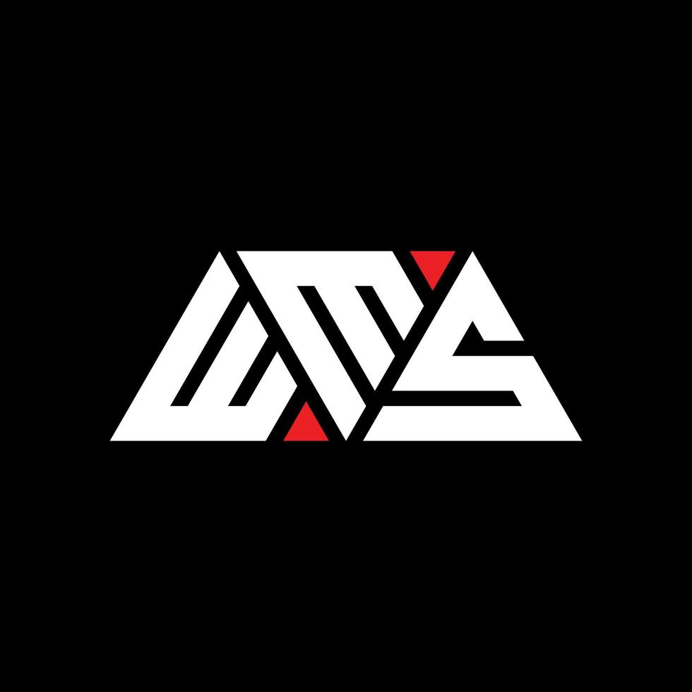logo della lettera triangolo wms con forma triangolare. monogramma di design logo triangolo wms. modello di logo vettoriale triangolo wms con colore rosso. logo triangolare wms logo semplice, elegante e lussuoso. wms