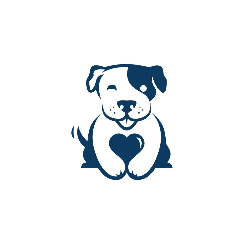 cane e cuore. un'illustrazione di una combinazione di un cane e un cuore, perfetta per una compagnia di animali domestici vettore