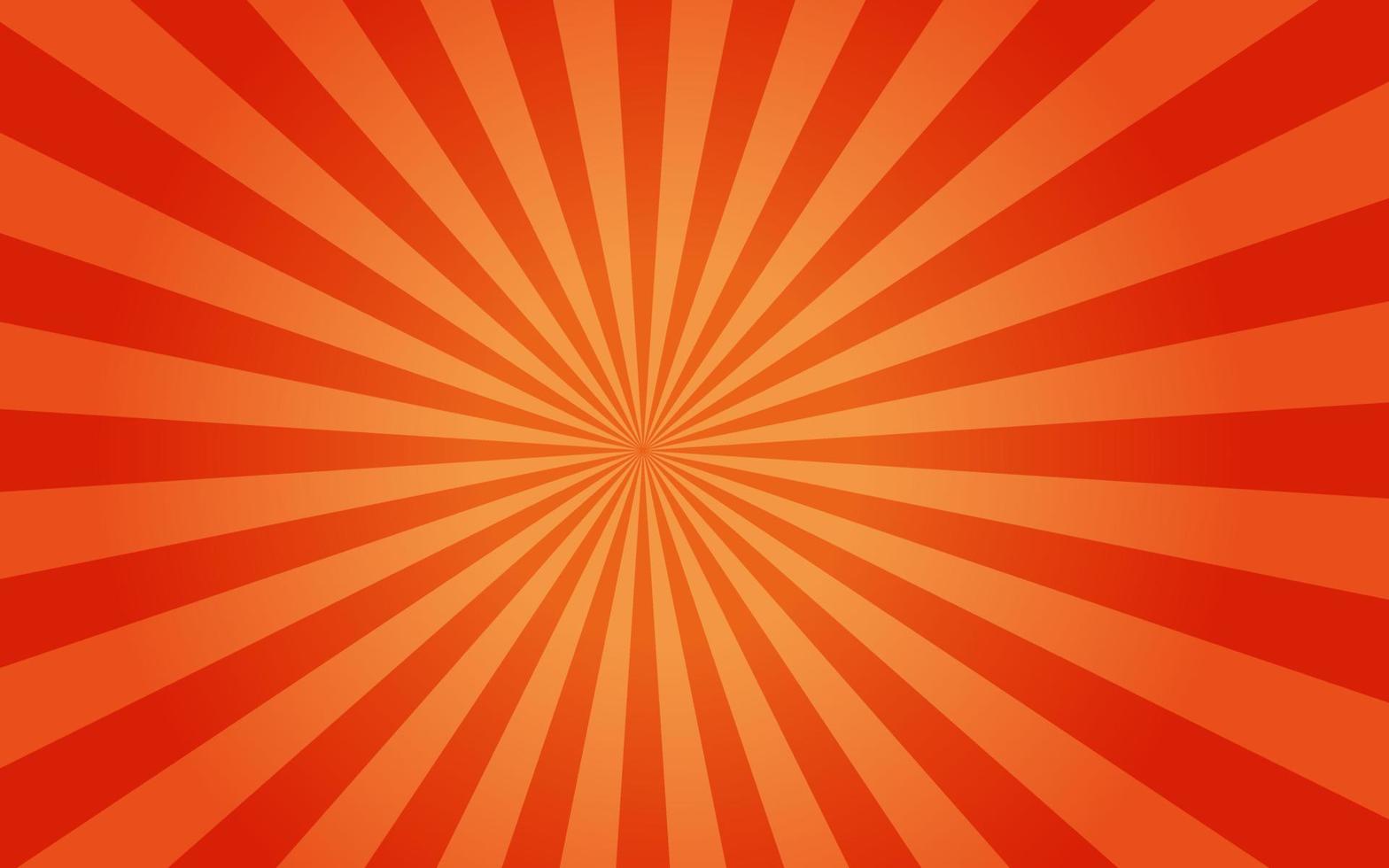 raggi di sole in stile vintage retrò su sfondo arancione, motivo a raggiera di fondo. raggi. illustrazione vettoriale banner estivo. carta da parati astratta sunburst per la pubblicità sui social media aziendali modello.