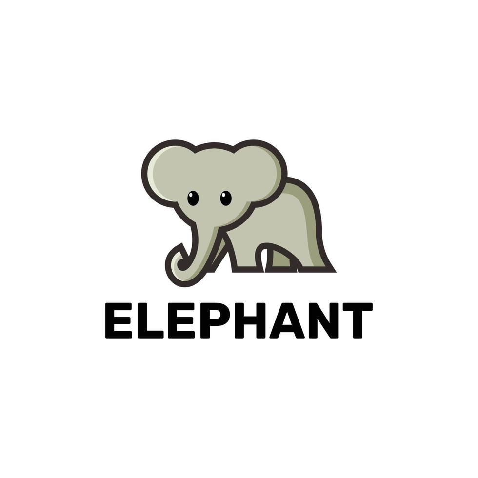 logo minimalista dell'illustrazione dell'elefante carino vettore