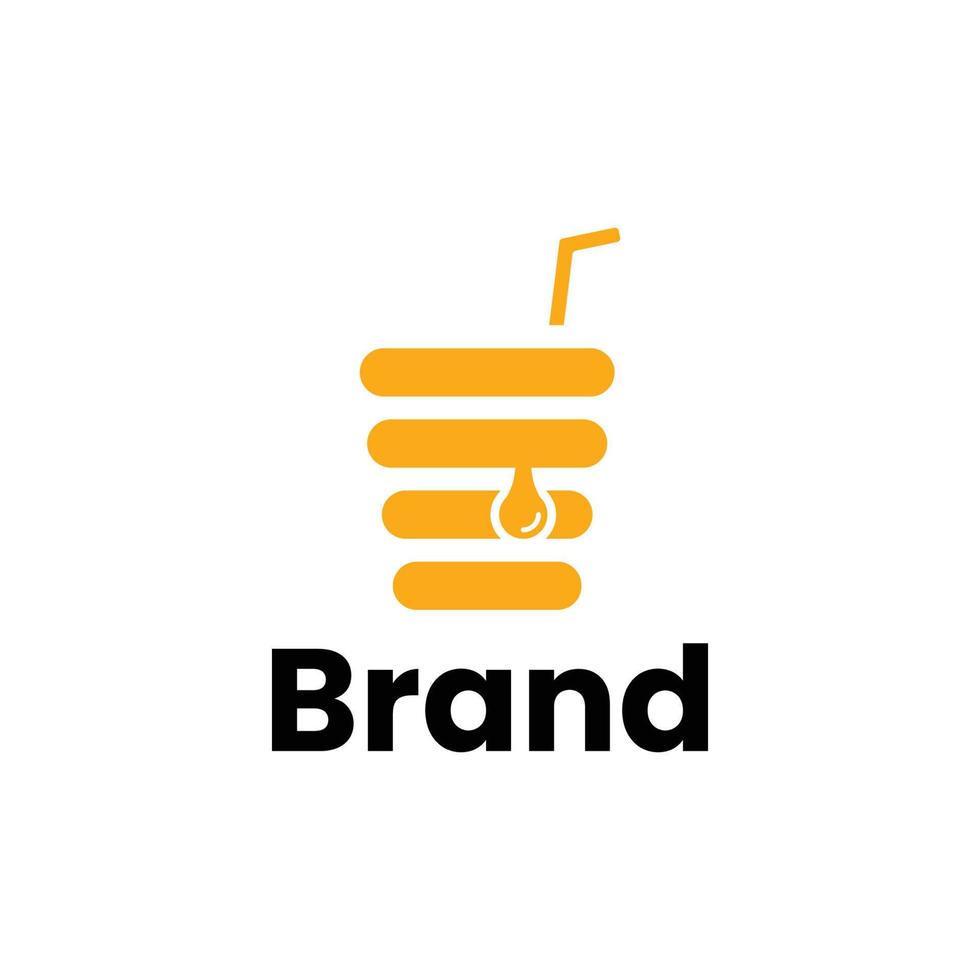 tazza di bevanda al miele con logo moderno e minimalista vettore