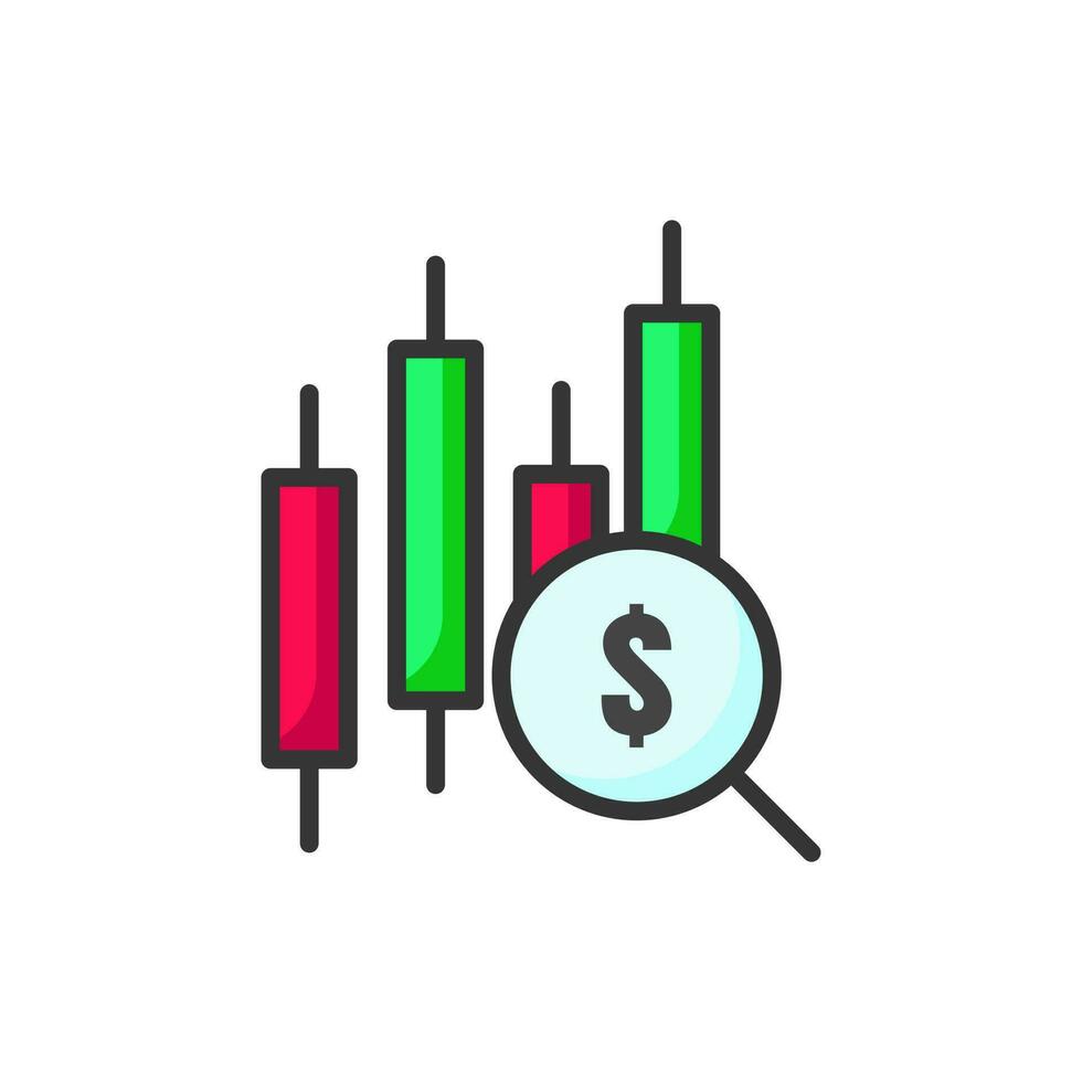 icona del profitto del candeliere. logo del profitto del candeliere. illustrazione vettoriale. isolato su sfondo bianco. tratto modificabile vettore