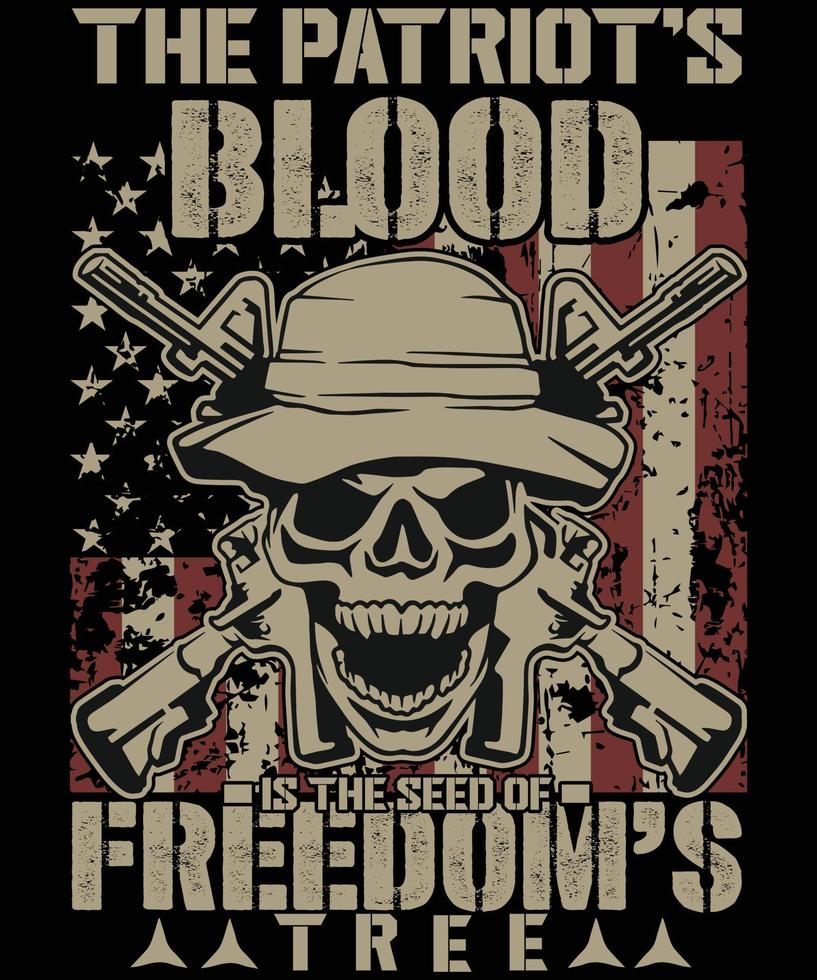 il sangue dei patrioti .... il design della maglietta del veterano vettore