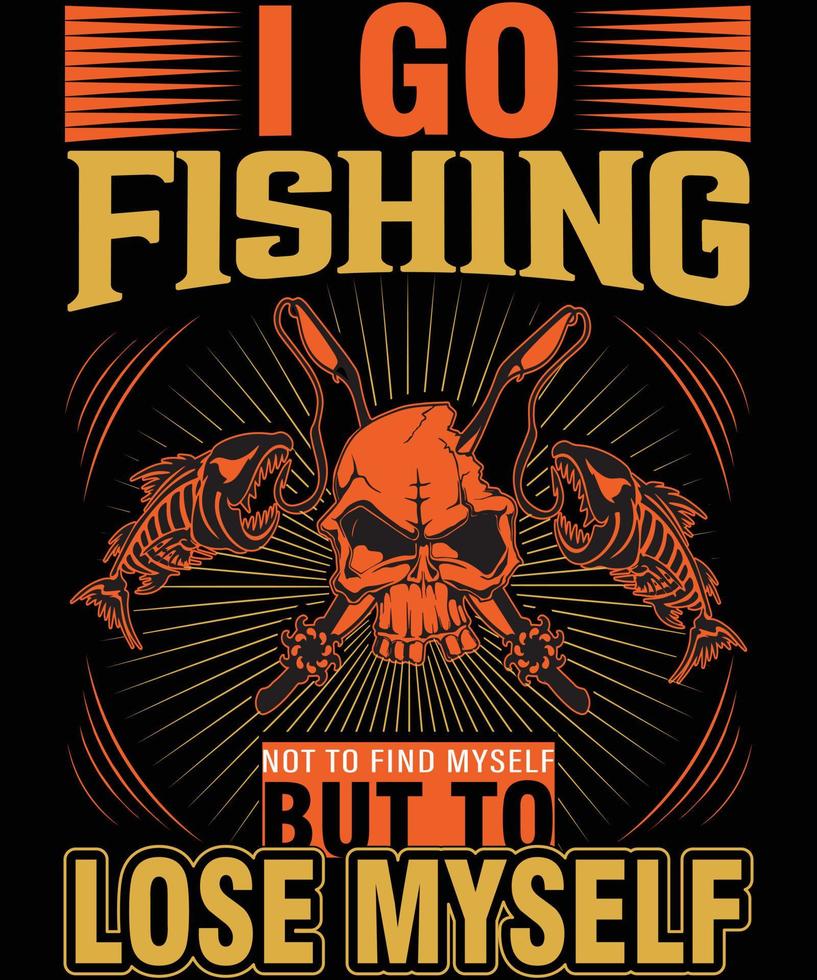 vado a pescare... disegno t-shirt da pesca vettore