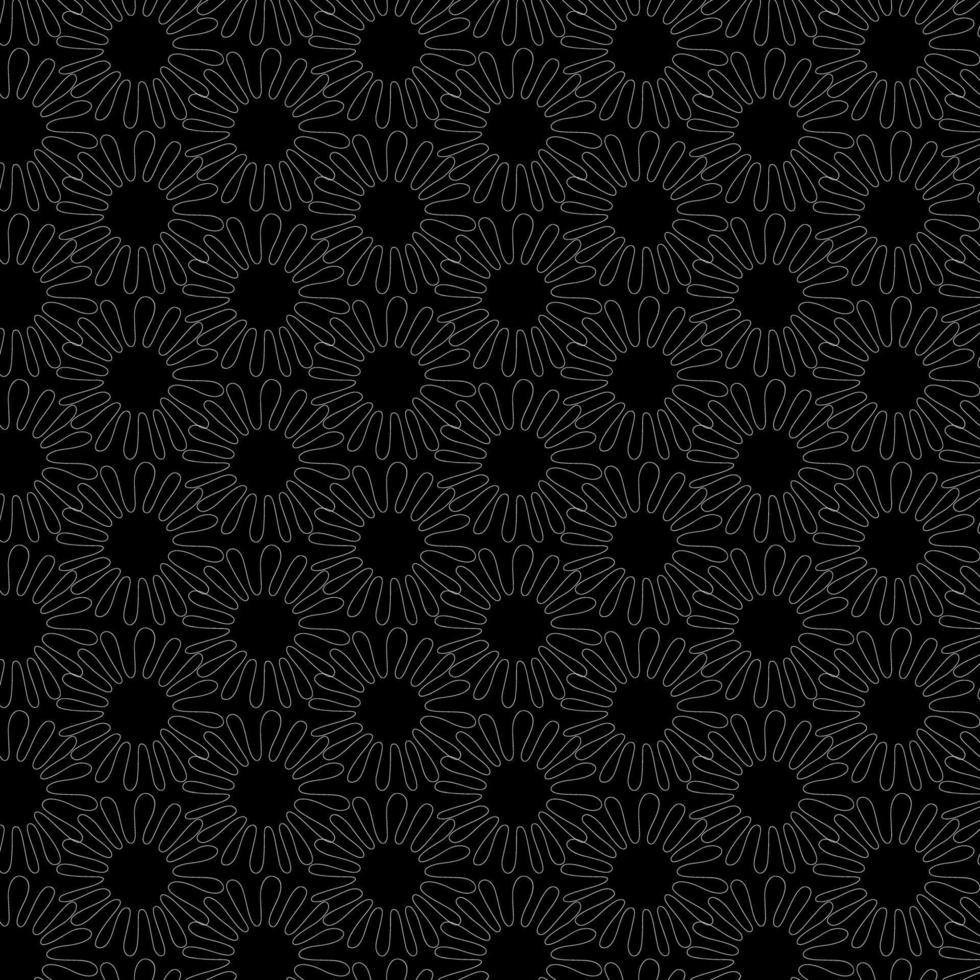 zen art doodle ornato sfondo astratto. bianco disegnato a mano su fiori neri. struttura monocromatica zenart floreale creativa. disegno della superficie zentangle caotico a ripetizione casuale. illustrazione vettoriale eps