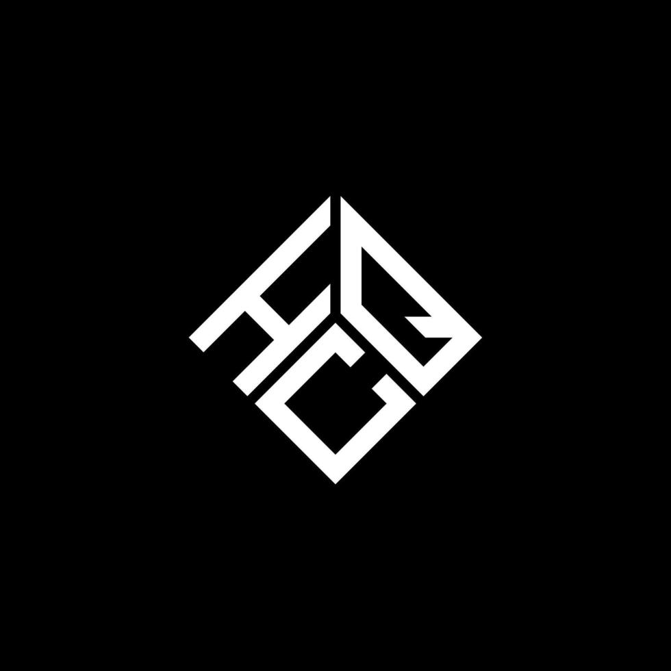 design del logo della lettera hcq su sfondo nero. hcq creative iniziali lettera logo concept. disegno della lettera hqq. vettore