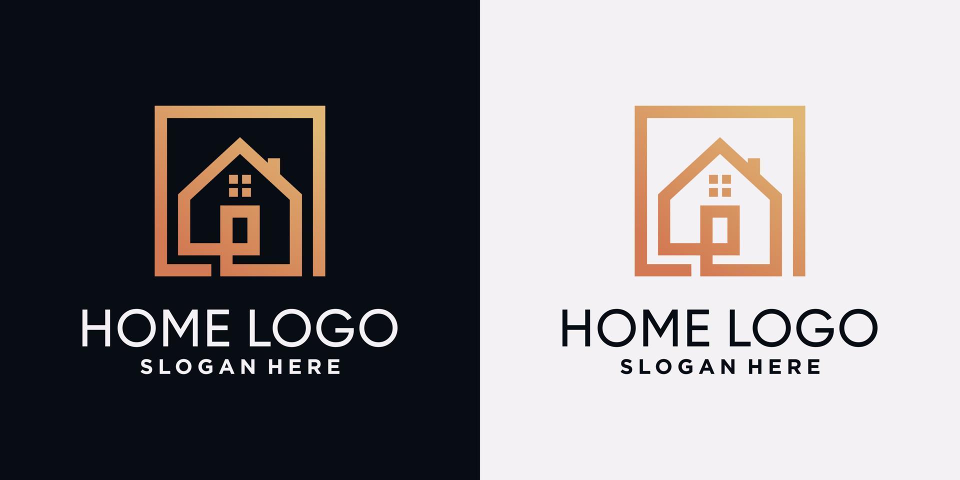 modello di progettazione del logo per la casa con un concetto creativo vettore
