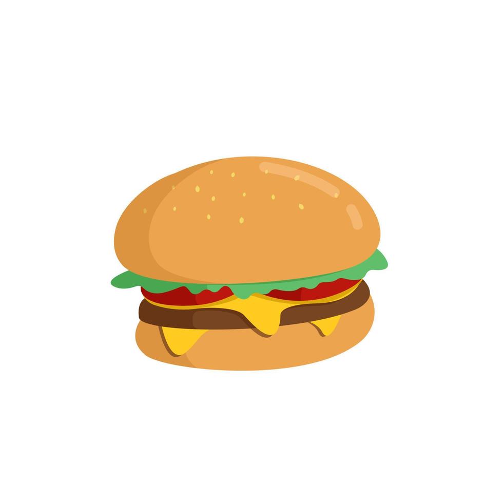illustrazione di hamburger isolato su sfondo bianco. vettore