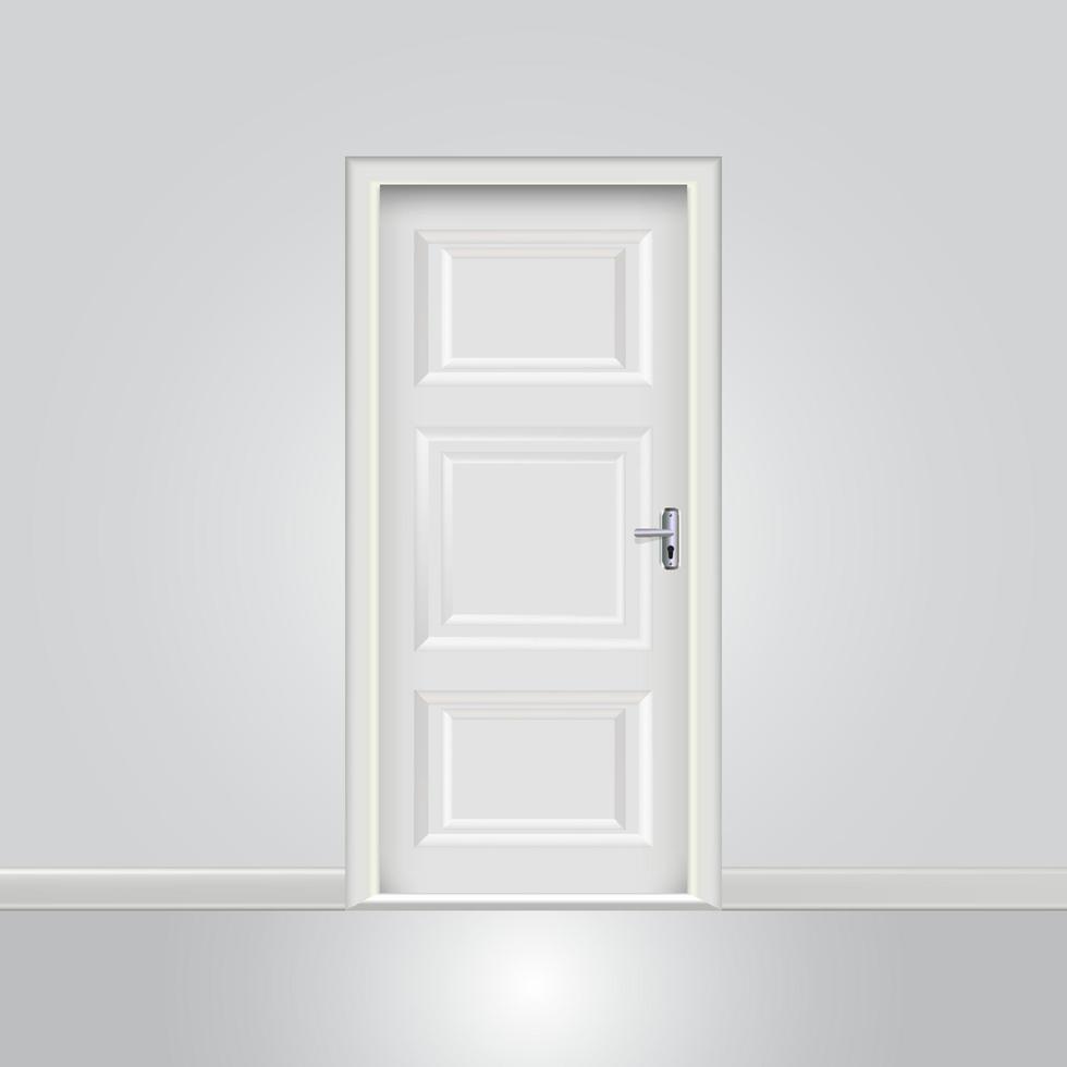 illustrazione vettoriale di design porta bianca chiusa