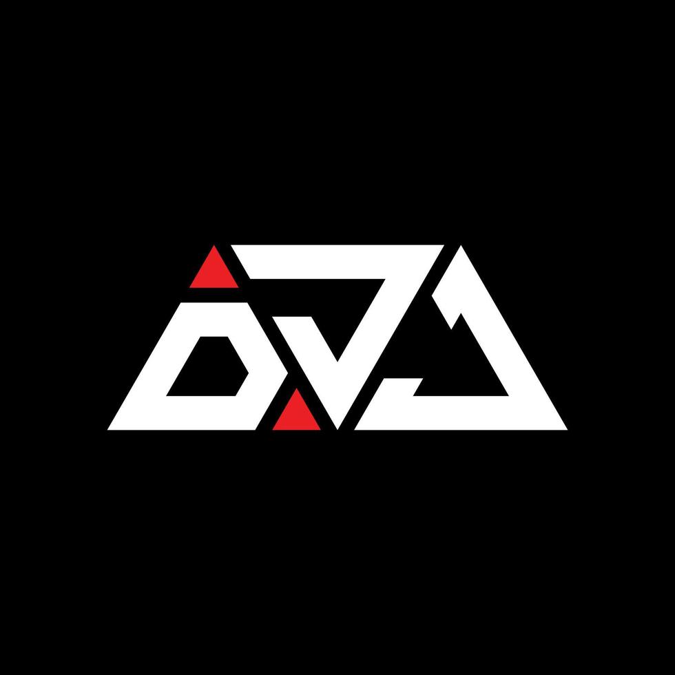 design del logo della lettera del triangolo djj con forma triangolare. monogramma di design del logo del triangolo djj. modello di logo vettoriale triangolo djj con colore rosso. logo triangolare djj logo semplice, elegante e lussuoso. dj