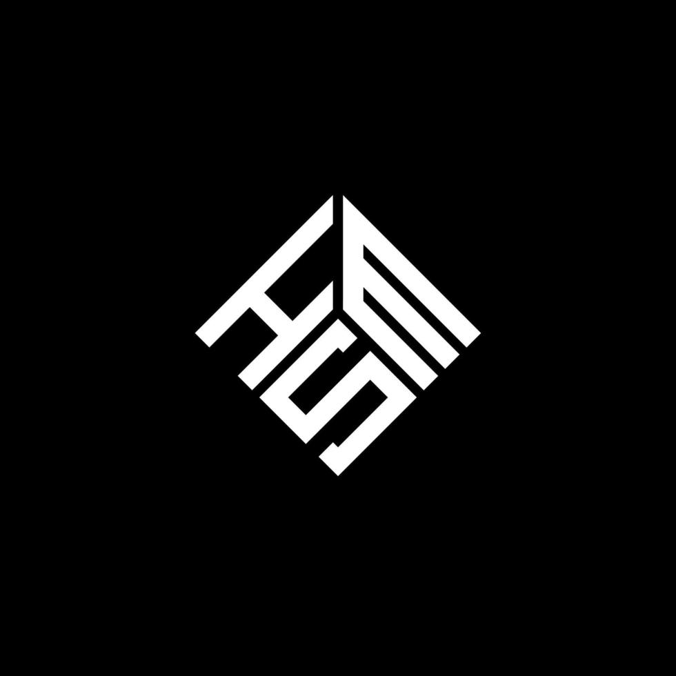 design del logo della lettera hsm su sfondo nero. hsm creative iniziali lettera logo concept. disegno della lettera hsm. vettore