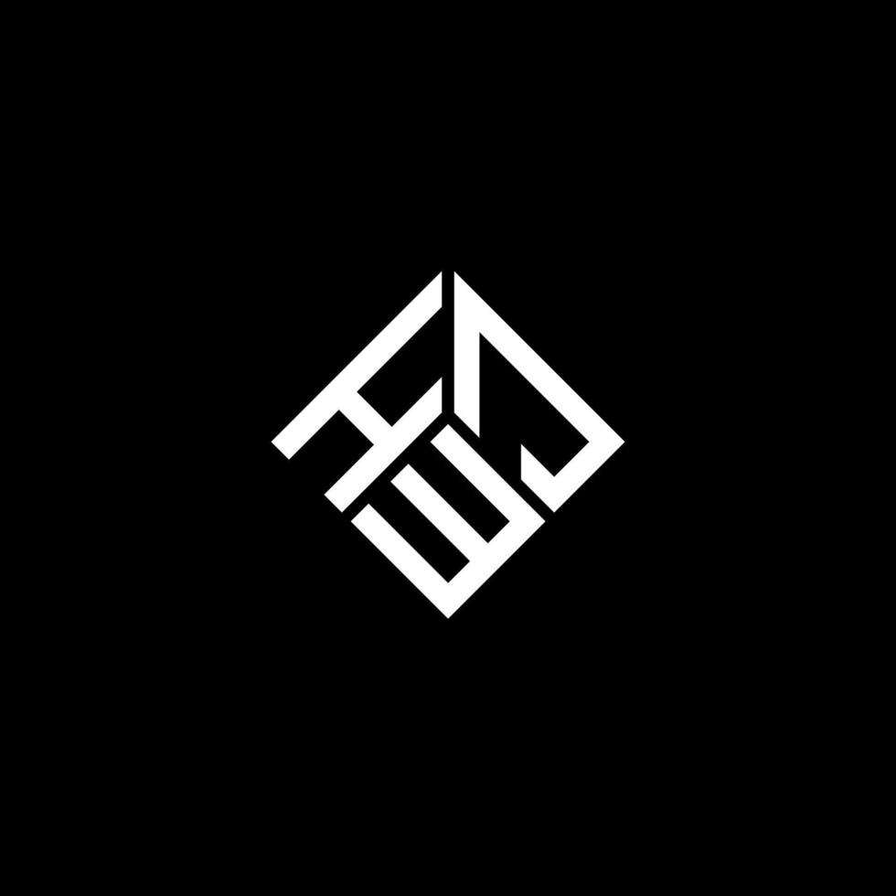 design del logo della lettera hwj su sfondo nero. hwj creative iniziali lettera logo concept. disegno della lettera hwj. vettore