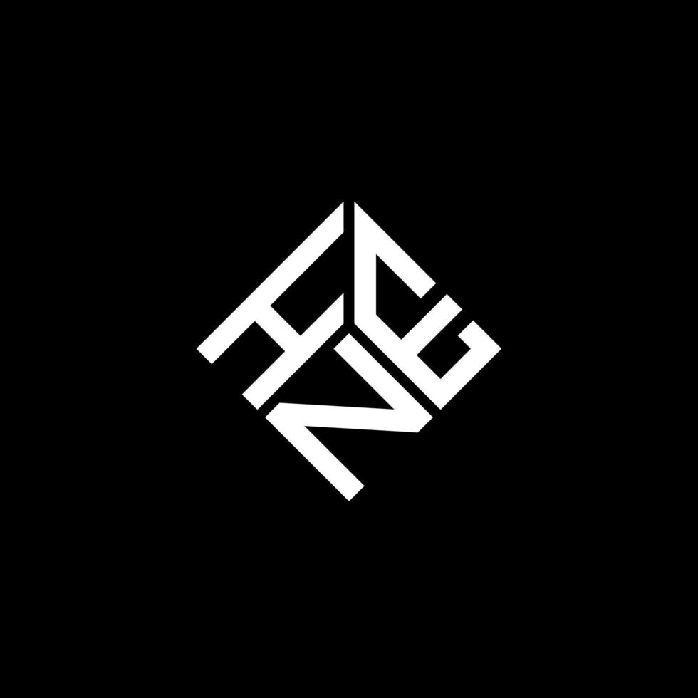 hne lettera logo design su sfondo nero. hne creative iniziali lettera logo concept. hne disegno della lettera. vettore