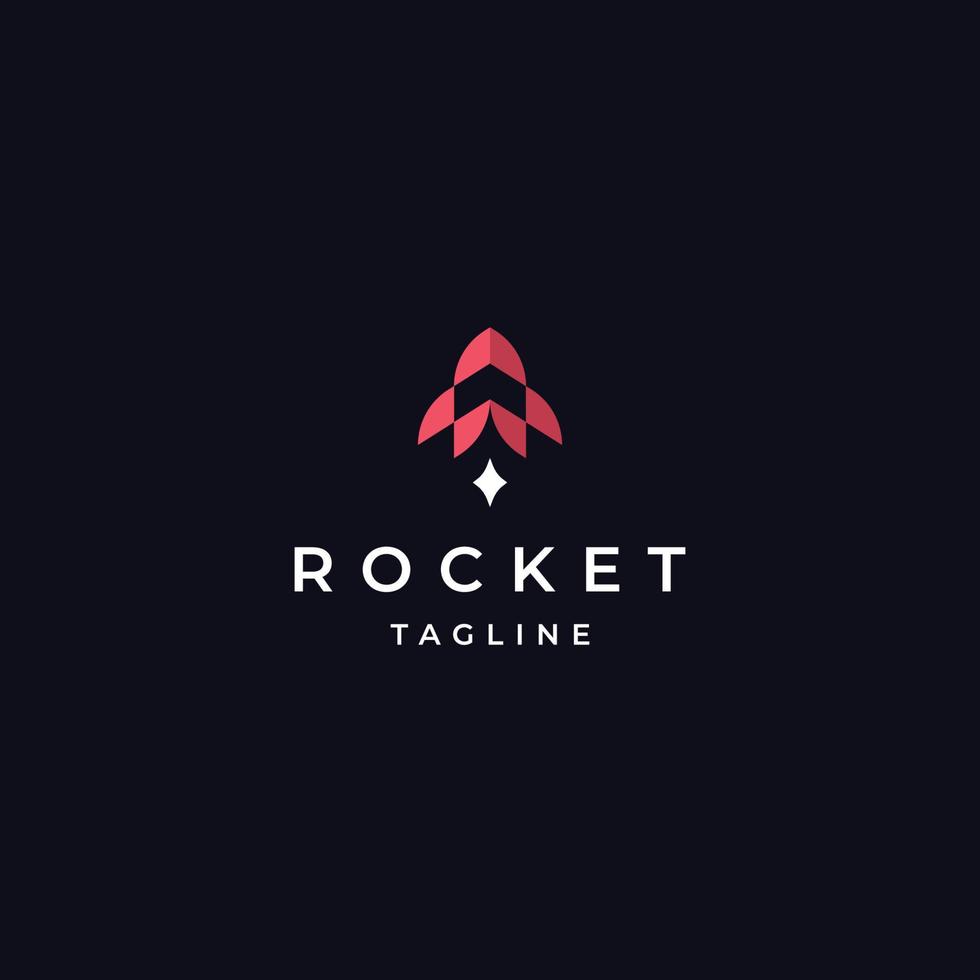 illustrazione vettoriale piatta del modello di progettazione dell'icona del logo di lancio del razzo