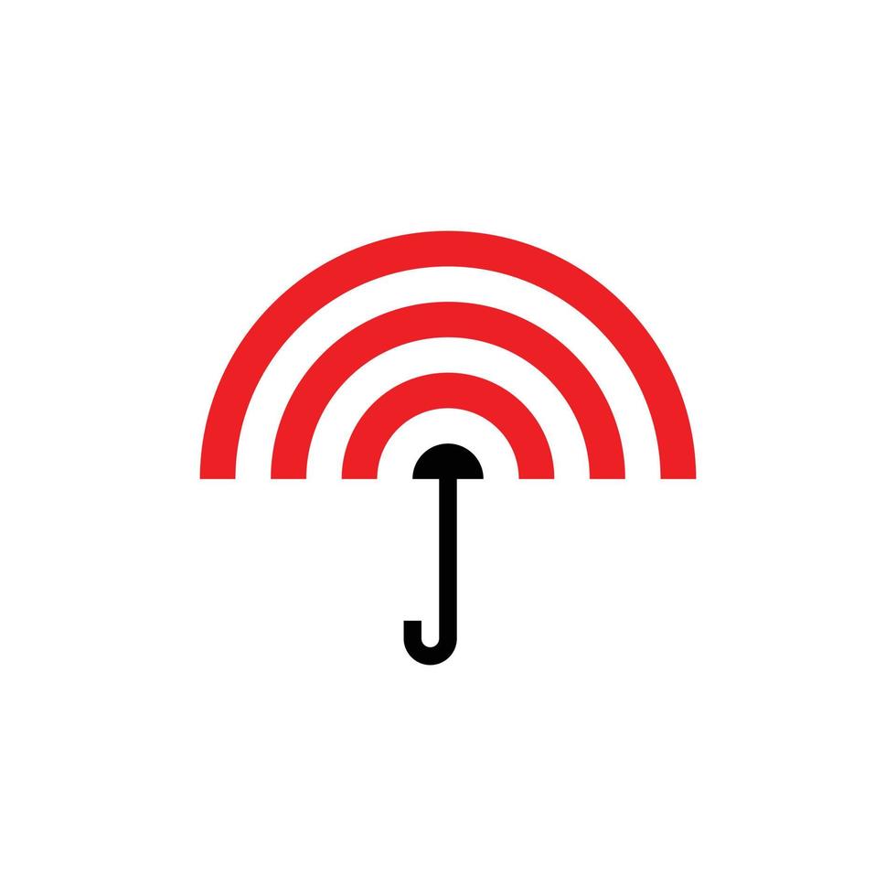 design del logo vettoriale wifi ombrello adatto per le industrie di comunicazione tecnologica.