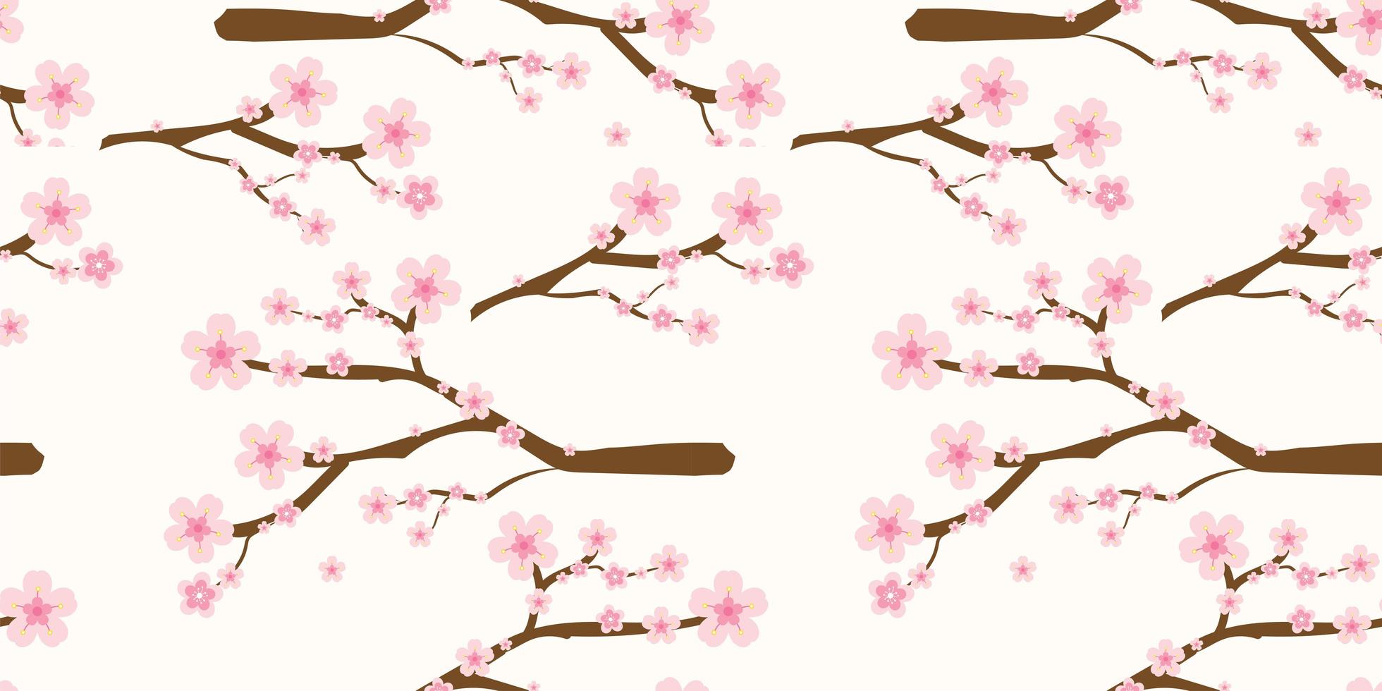 modello di fiori e rami di ciliegio giapponese vettore