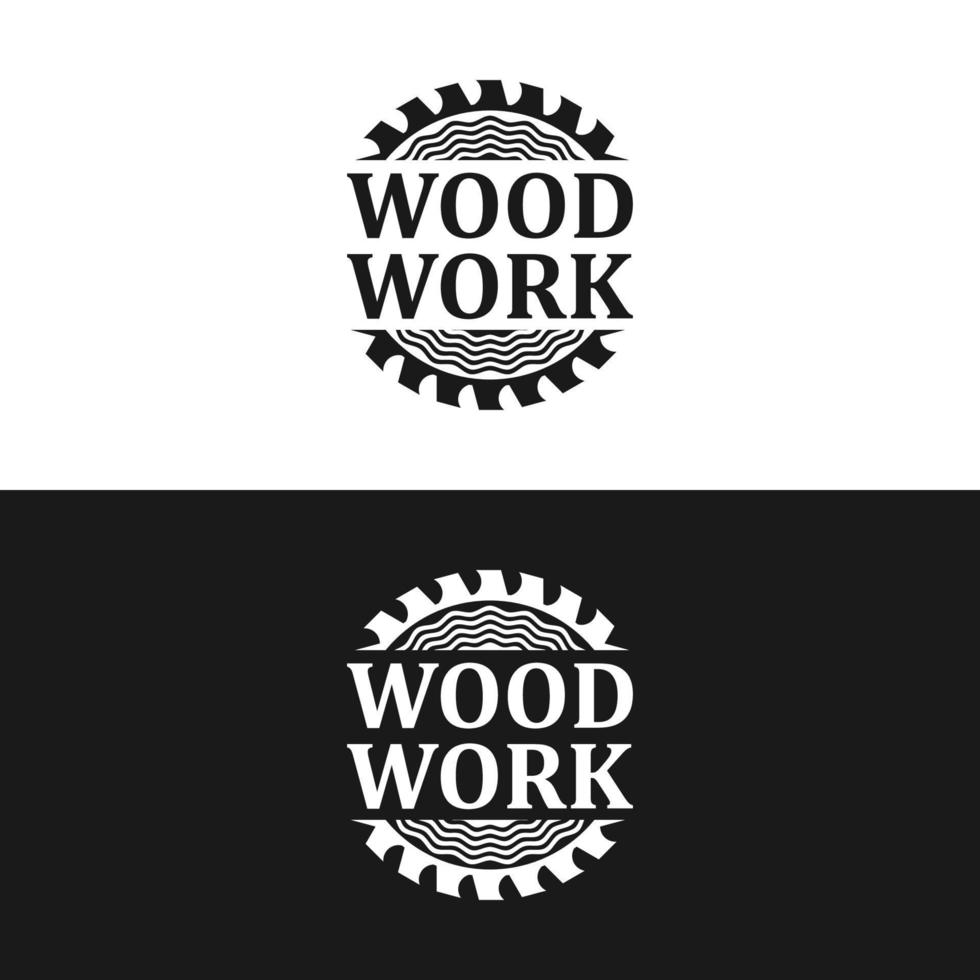 logo della lavorazione del legno in stile vintage vettore
