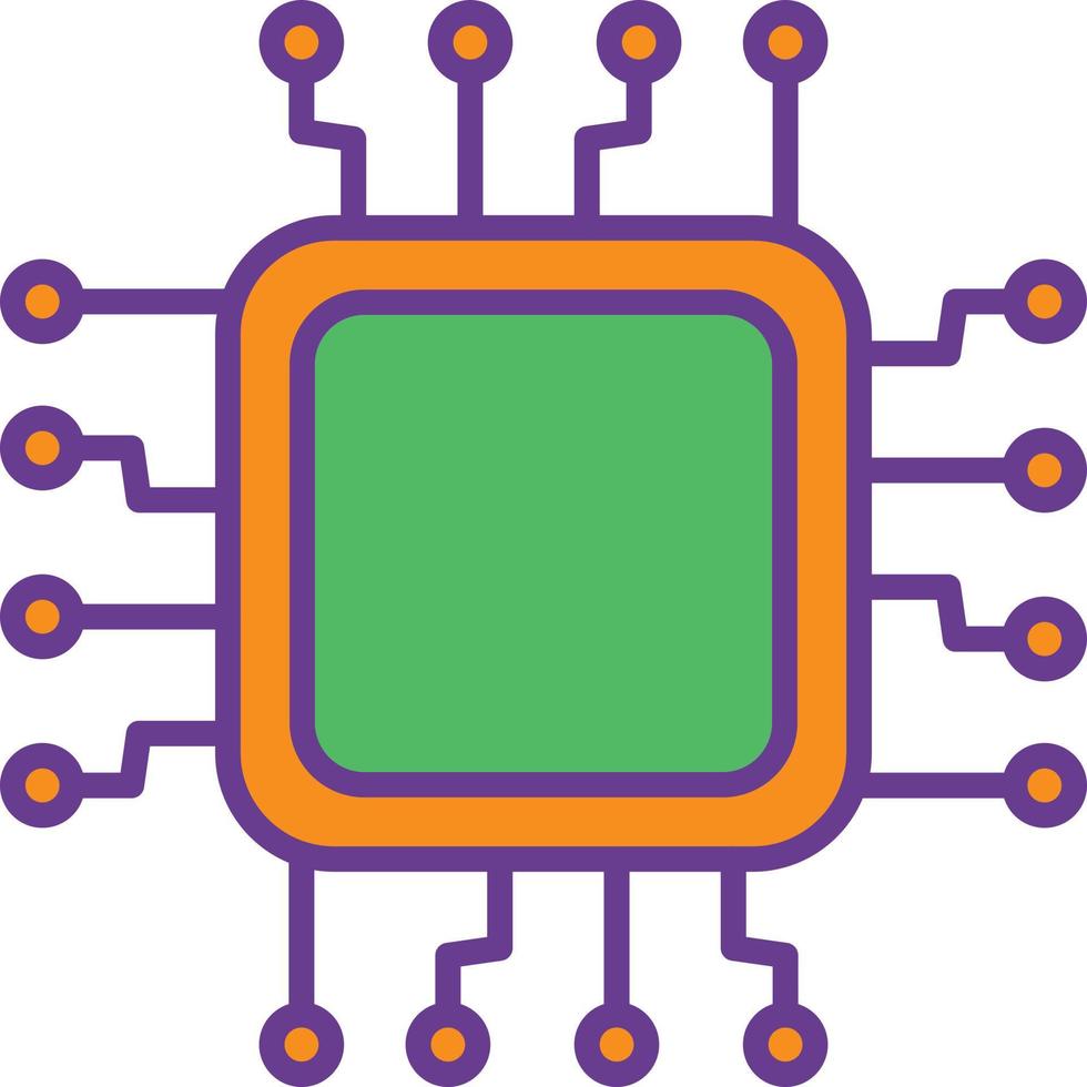 linea di chip riempita di due colori vettore