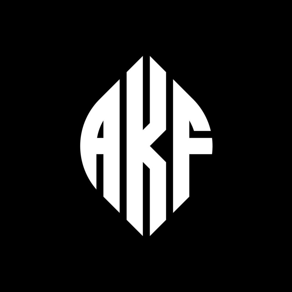 akf circle letter logo design con forma circolare ed ellittica. akf lettere ellittiche con stile tipografico. le tre iniziali formano un logo circolare. akf cerchio emblema astratto monogramma lettera marchio vettore. vettore