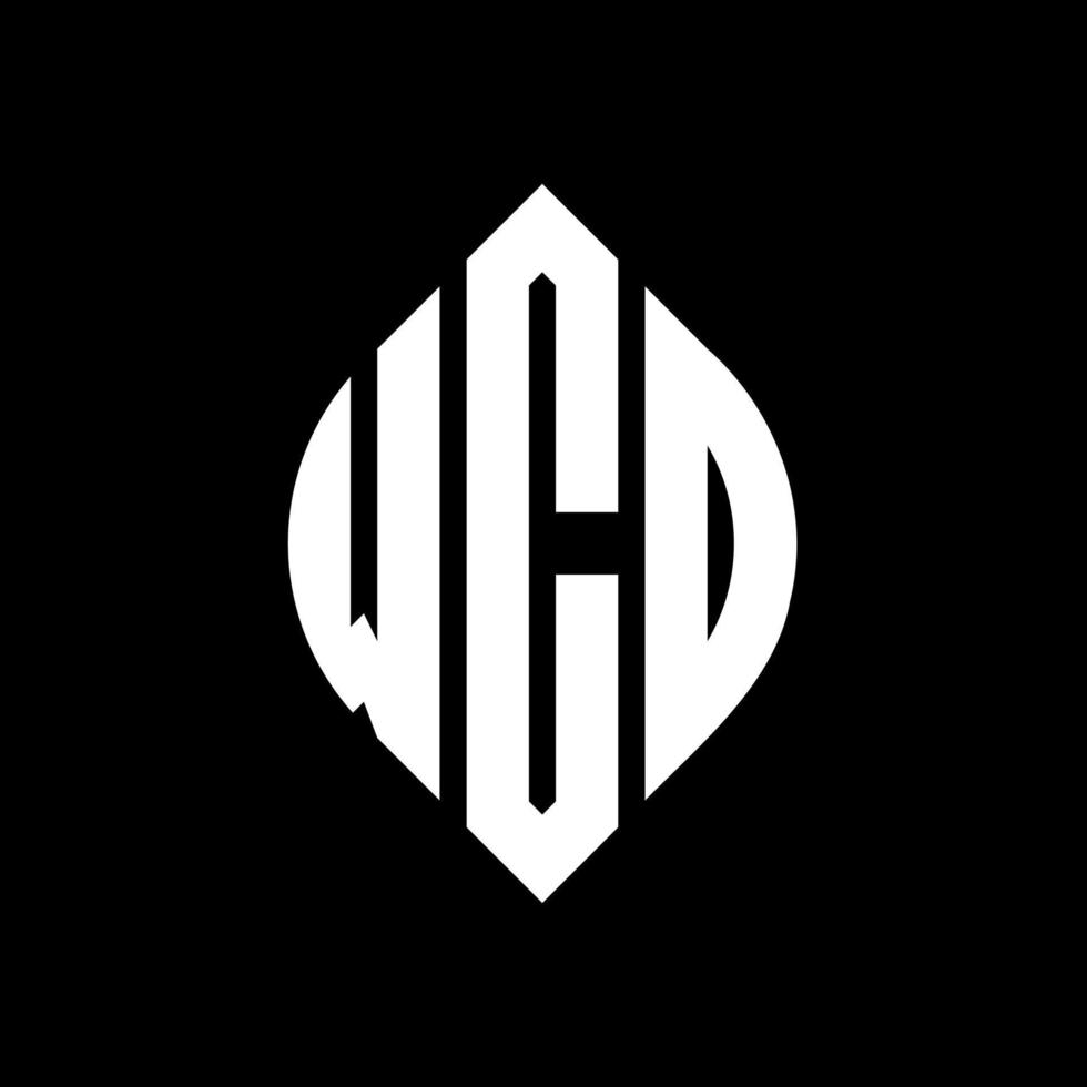 wcd circle letter logo design con forma circolare ed ellittica. lettere di ellisse wcd con stile tipografico. le tre iniziali formano un logo circolare. wcd cerchio emblema astratto monogramma lettera marchio vettore. vettore