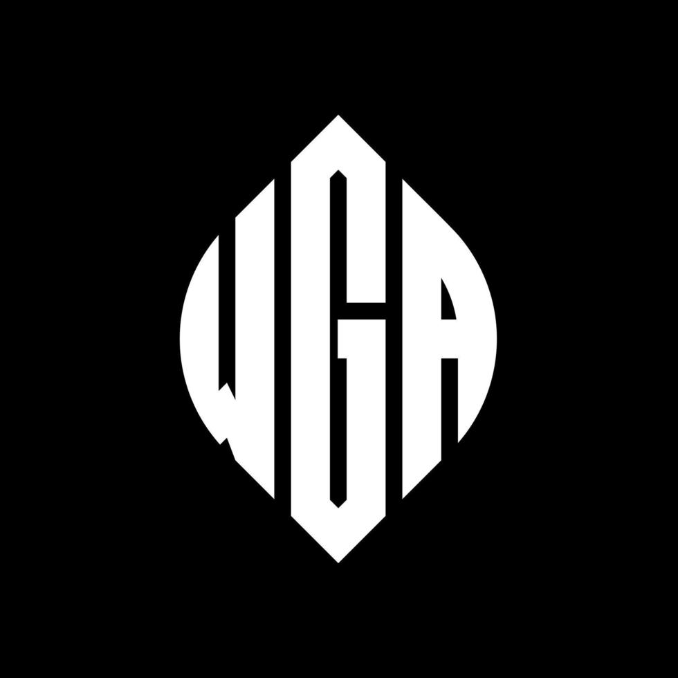wga circle letter logo design con forma circolare ed ellittica. wga lettere ellittiche con stile tipografico. le tre iniziali formano un logo circolare. wga cerchio emblema astratto monogramma lettera marchio vettore. vettore