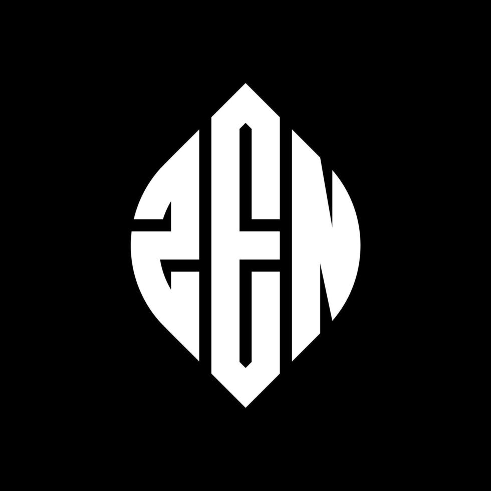 design del logo della lettera del cerchio zen con forma circolare ed ellittica. lettere di ellisse zen con stile tipografico. le tre iniziali formano un logo circolare. zen cerchio emblema astratto monogramma lettera marchio vettore. vettore