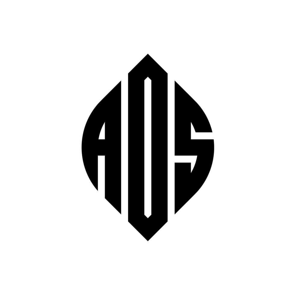 aos circle letter logo design con forma circolare ed ellittica. aos lettere ellittiche con stile tipografico. le tre iniziali formano un logo circolare. aos cerchio emblema astratto monogramma lettera marchio vettore. vettore