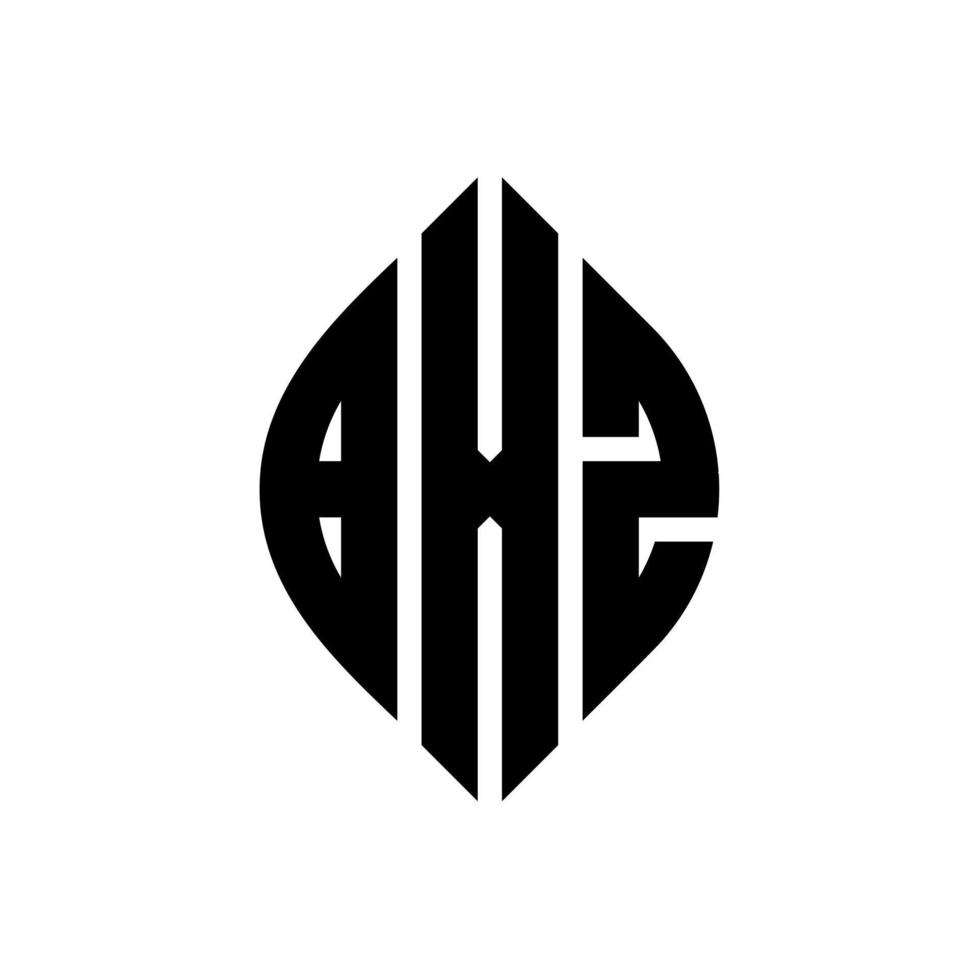design del logo della lettera del cerchio bxz con forma circolare ed ellittica. bxz lettere ellittiche con stile tipografico. le tre iniziali formano un logo circolare. bxz cerchio emblema astratto monogramma lettera marchio vettore. vettore