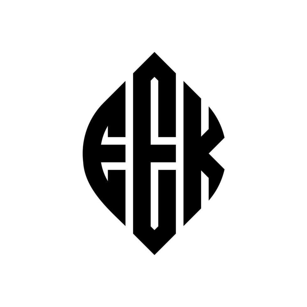 eek cerchio lettera logo design con forma circolare ed ellittica. eek lettere ellittiche con stile tipografico. le tre iniziali formano un logo circolare. eek cerchio emblema astratto monogramma lettera marchio vettore. vettore