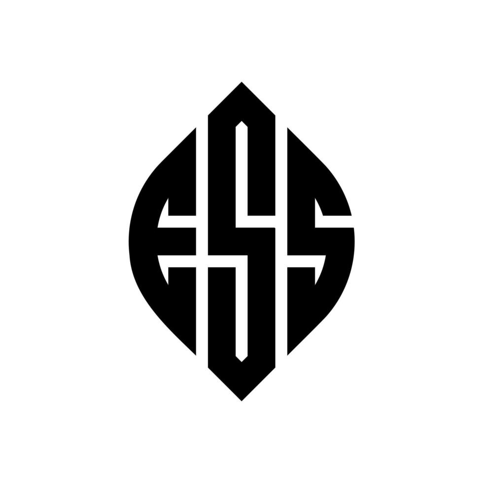 design del logo della lettera del cerchio ess con forma circolare ed ellittica. ess lettere ellittiche con stile tipografico. le tre iniziali formano un logo circolare. ess cerchio emblema astratto monogramma lettera marchio vettore. vettore