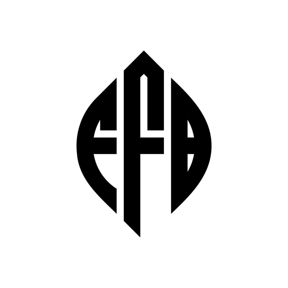 design del logo della lettera del cerchio ffb con forma circolare ed ellittica. ffb lettere ellittiche con stile tipografico. le tre iniziali formano un logo circolare. ffb cerchio emblema astratto monogramma lettera marchio vettore. vettore