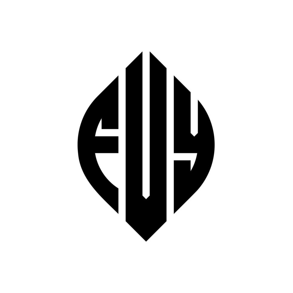 design del logo della lettera del cerchio fvy con forma circolare ed ellittica. fvy lettere ellittiche con stile tipografico. le tre iniziali formano un logo circolare. fvy cerchio emblema astratto monogramma lettera marchio vettore. vettore