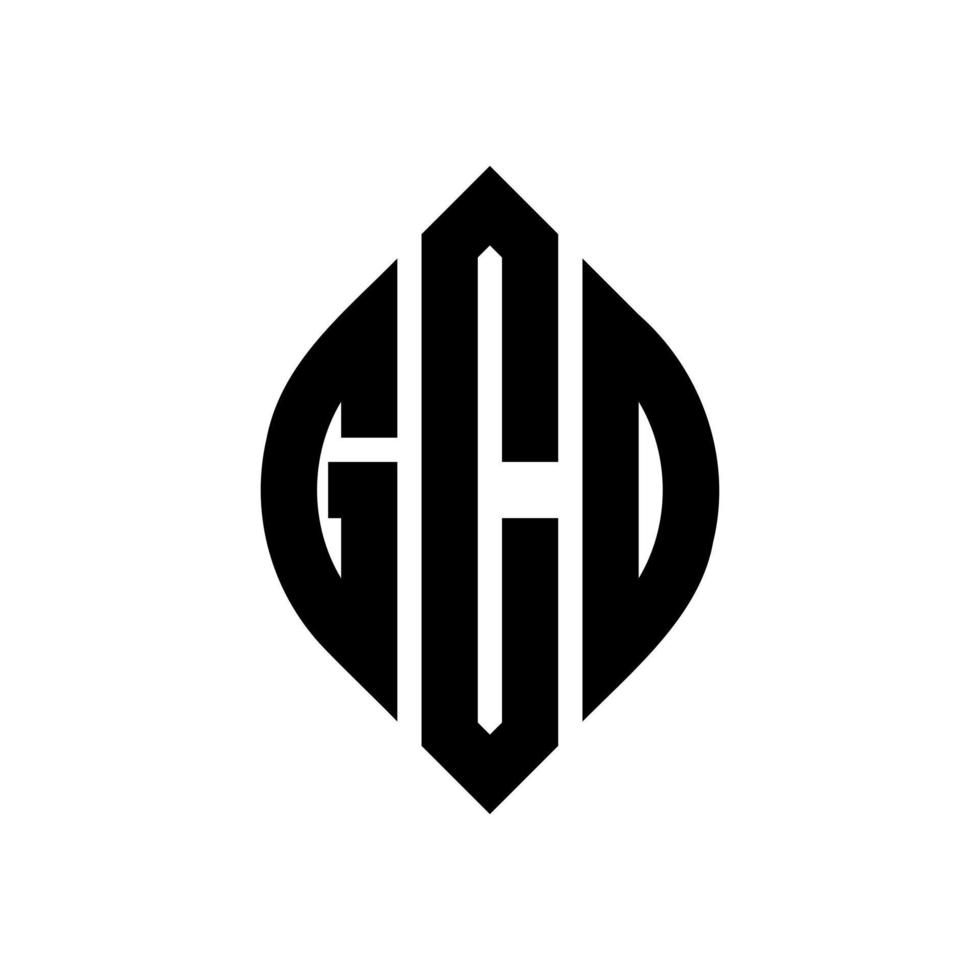 design del logo della lettera del cerchio gcd con forma circolare ed ellittica. lettere di ellisse gcd con stile tipografico. le tre iniziali formano un logo circolare. gcd cerchio emblema astratto monogramma lettera marchio vettore. vettore