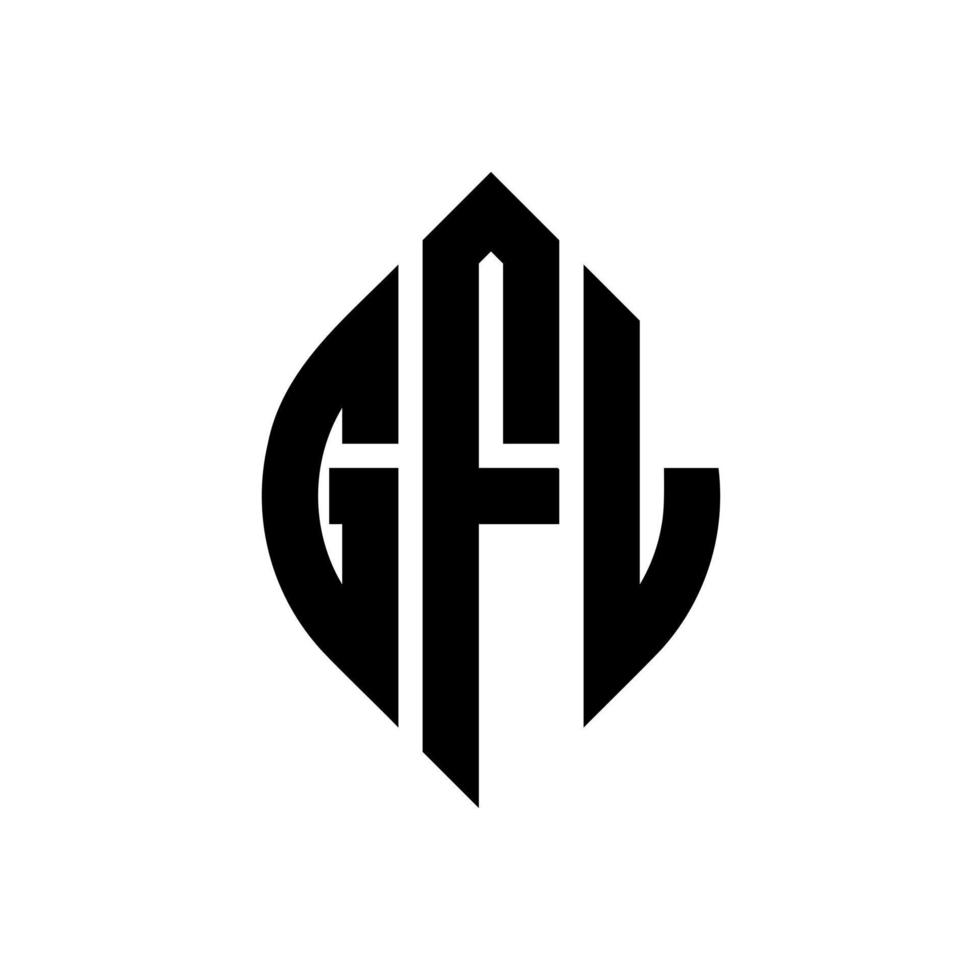 gfl circle letter logo design con forma circolare ed ellittica. lettere di ellisse gfl con stile tipografico. le tre iniziali formano un logo circolare. gfl cerchio emblema astratto monogramma lettera marchio vettore. vettore