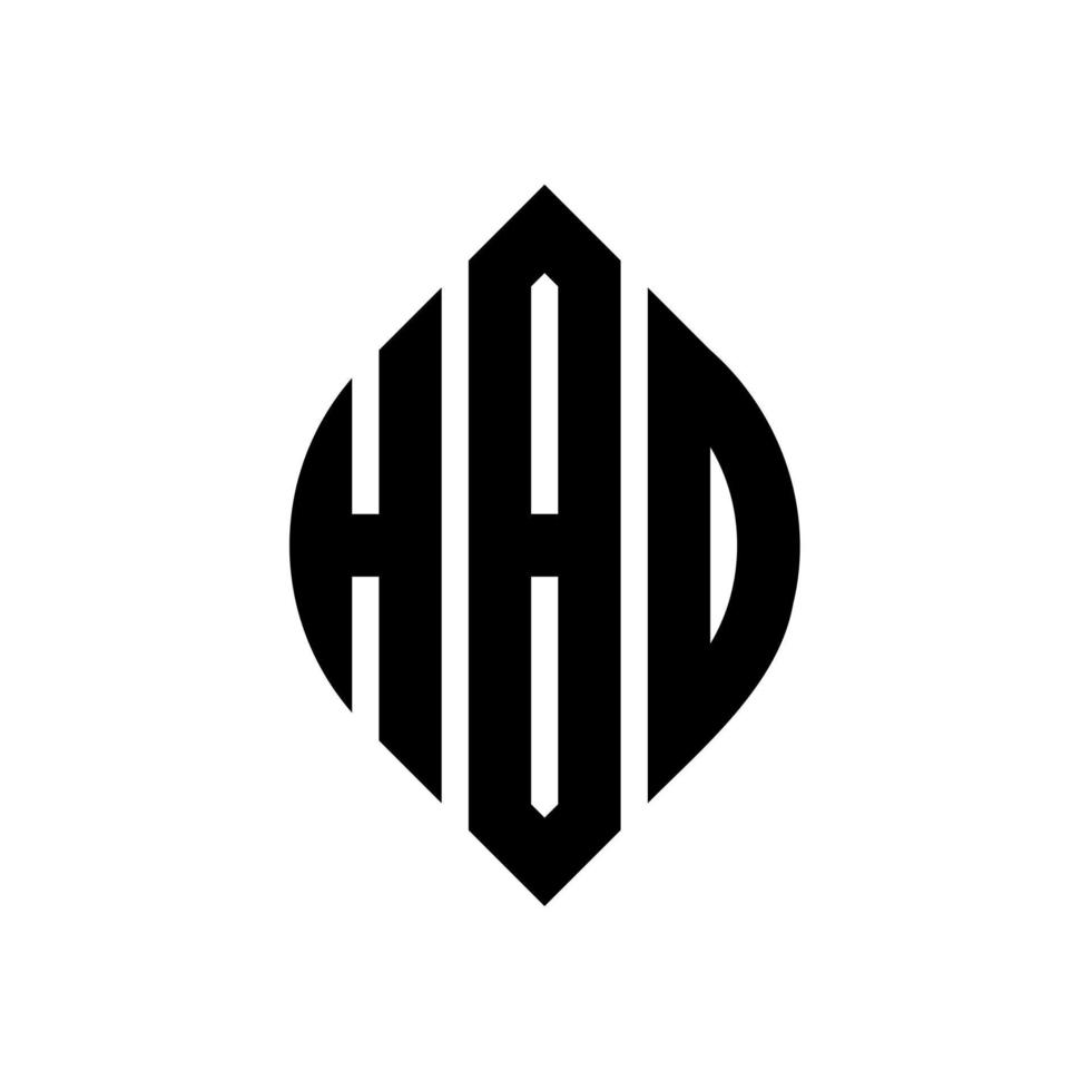 design del logo della lettera del cerchio hbo con forma circolare ed ellittica. lettere ellittiche hbo con stile tipografico. le tre iniziali formano un logo circolare. hbo cerchio emblema astratto monogramma lettera marchio vettore. vettore