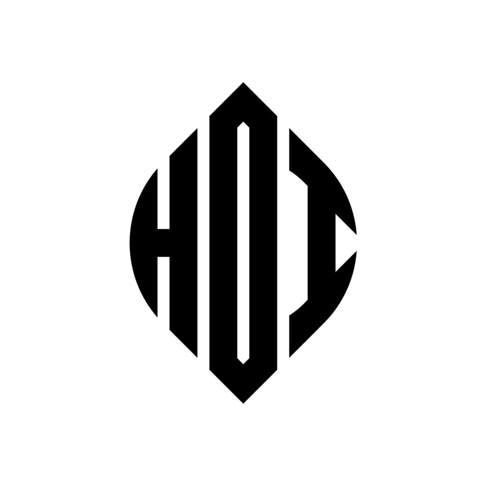 design del logo della lettera del cerchio hdi con forma circolare ed ellittica. lettere ellittiche hdi con stile tipografico. le tre iniziali formano un logo circolare. vettore del segno della lettera del monogramma astratto dell'emblema del cerchio di hdi.
