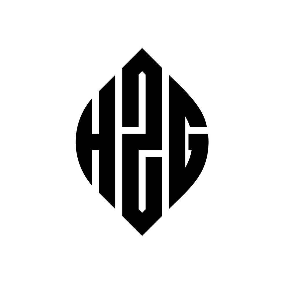 hzg cerchio lettera logo design con cerchio ed ellisse. lettere ellittiche hzg con stile tipografico. le tre iniziali formano un logo circolare. vettore del segno della lettera del monogramma astratto dell'emblema del cerchio hzg.