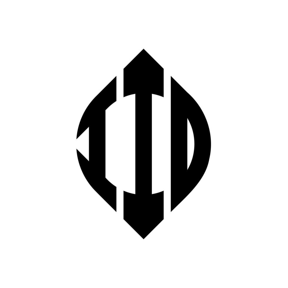 design del logo della lettera del cerchio iid con forma circolare ed ellittica. iid lettere ellittiche con stile tipografico. le tre iniziali formano un logo circolare. iid cerchio emblema astratto monogramma lettera marchio vettore. vettore