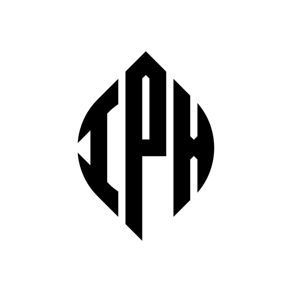 design del logo della lettera del cerchio ipx con forma circolare ed ellittica. lettere ellittiche ipx con stile tipografico. le tre iniziali formano un logo circolare. ipx cerchio emblema astratto monogramma lettera marchio vettore. vettore