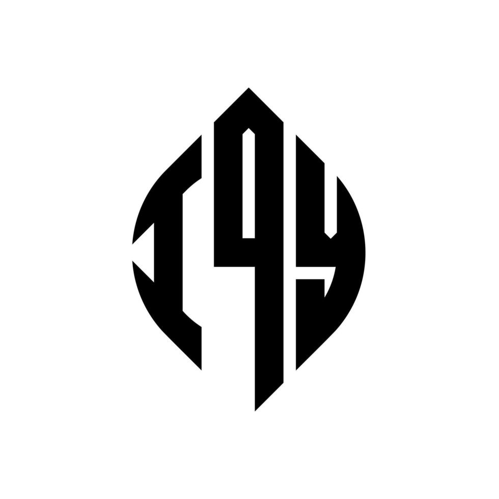 design del logo della lettera del cerchio iqy con forma circolare ed ellittica. iqy lettere ellittiche con stile tipografico. le tre iniziali formano un logo circolare. iqy cerchio emblema astratto monogramma lettera marchio vettore. vettore