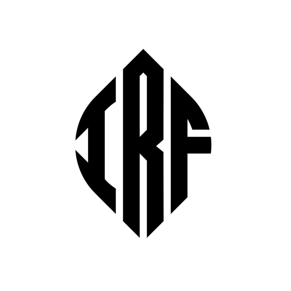 design del logo della lettera del cerchio irf con forma circolare ed ellittica. lettere di ellisse irf con stile tipografico. le tre iniziali formano un logo circolare. irf cerchio emblema astratto monogramma lettera marchio vettore. vettore