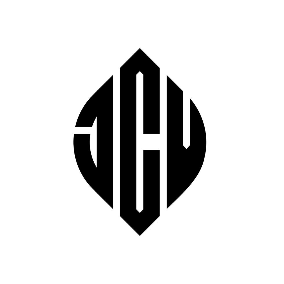 jcv circle letter logo design con forma circolare ed ellittica. jcv lettere ellittiche con stile tipografico. le tre iniziali formano un logo circolare. jcv cerchio emblema astratto monogramma lettera marchio vettore. vettore
