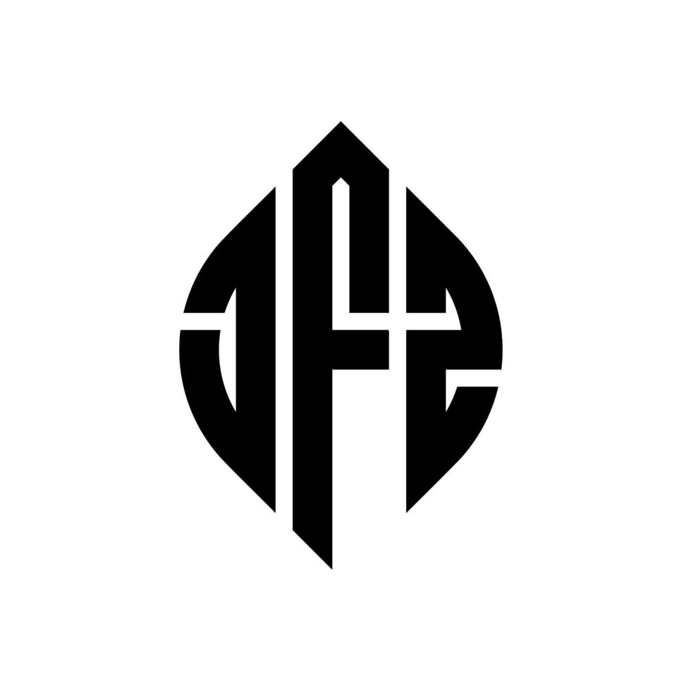 jfz circle letter logo design con forma circolare ed ellittica. jfz lettere ellittiche con stile tipografico. le tre iniziali formano un logo circolare. jfz cerchio emblema astratto monogramma lettera marchio vettore. vettore